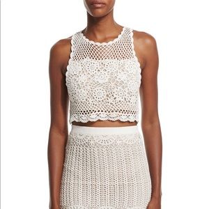 Alice and Olivia Izzie Sleeveless Crochet Crop Top